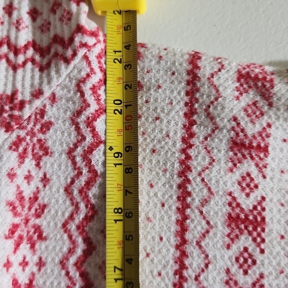 Loft Top Womens Sleep Shirt Size L Snowflake Heart Waffle Knit - Picture 7 of 9